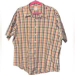 Brooks Brothers Men's Multicolor Short Sleeve Plaid Shirt, Size 2X